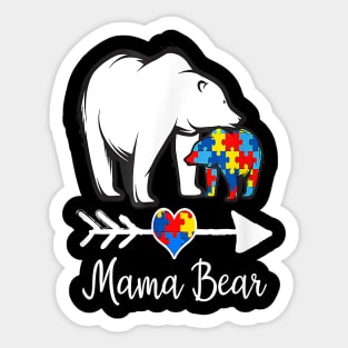 Mama Bear Puzzle Pieces Autism Awareness Costume Sticker